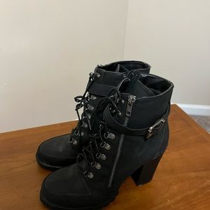 Lace up heeled boots